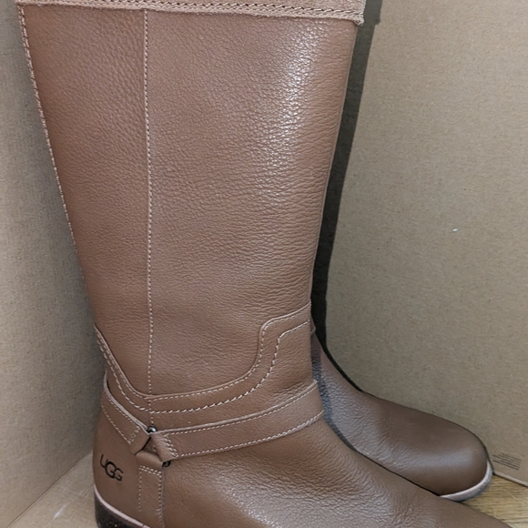 UGG Tan Leather Women's Boots - Picture 7 of 9